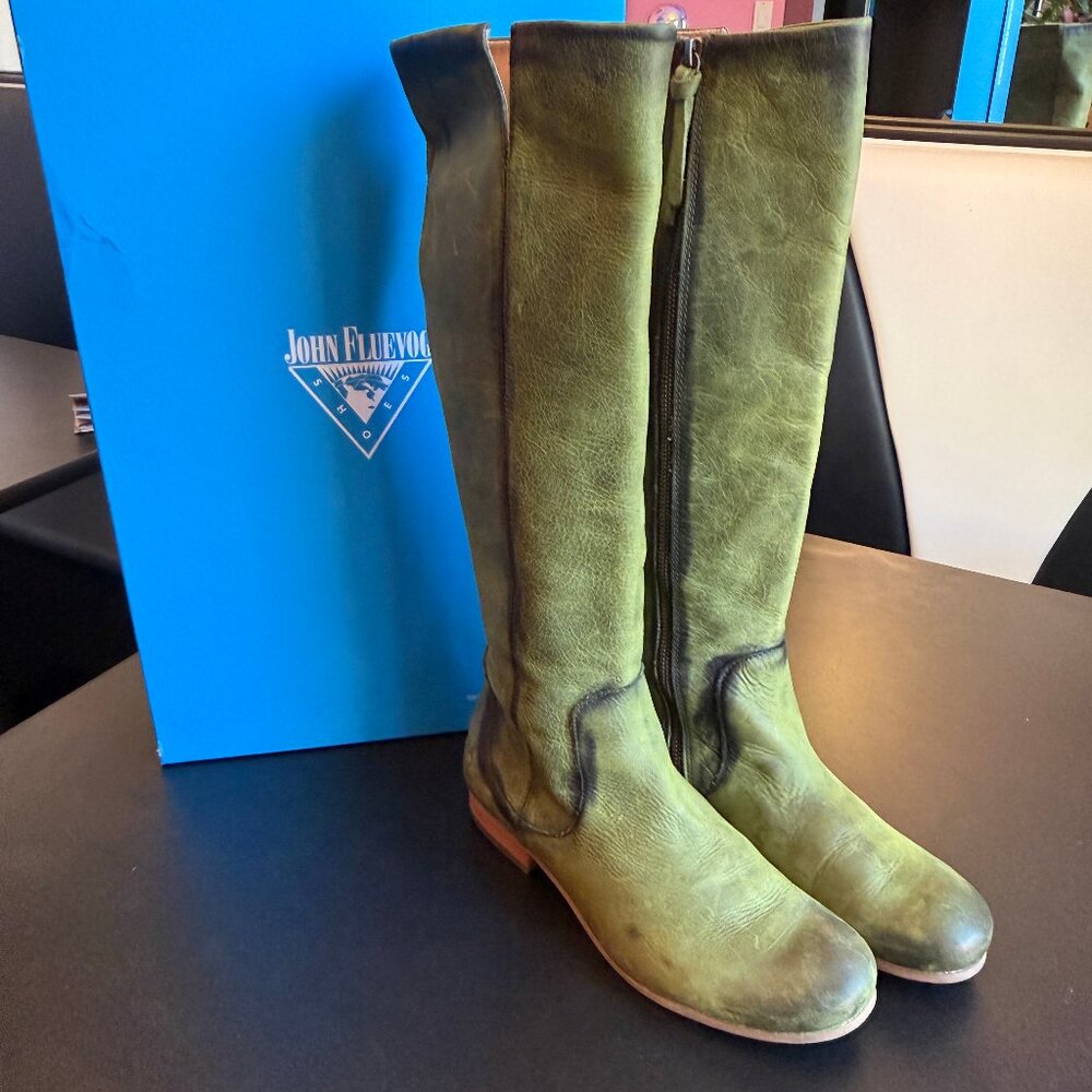 John Fluevog amazing green leather boots